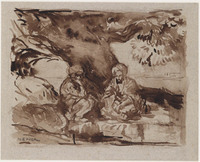 GG 004
<br/>
Twee arabieren onder een boom
<br/>
<em>Bauer, Marius (1867-1932)</em>